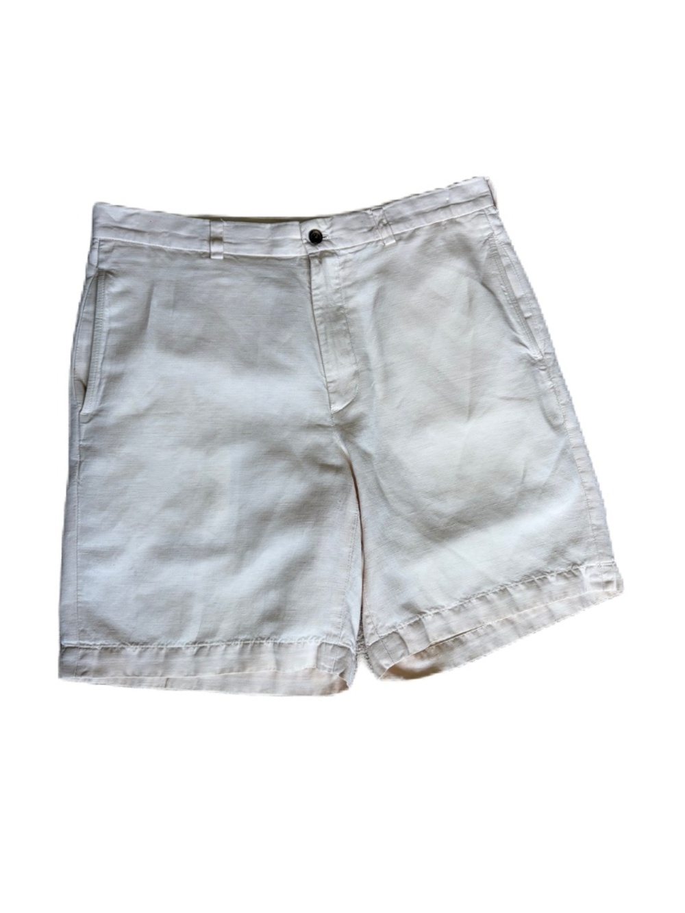 Brooks Brothers Plain Front shorts linen cotton cream 34